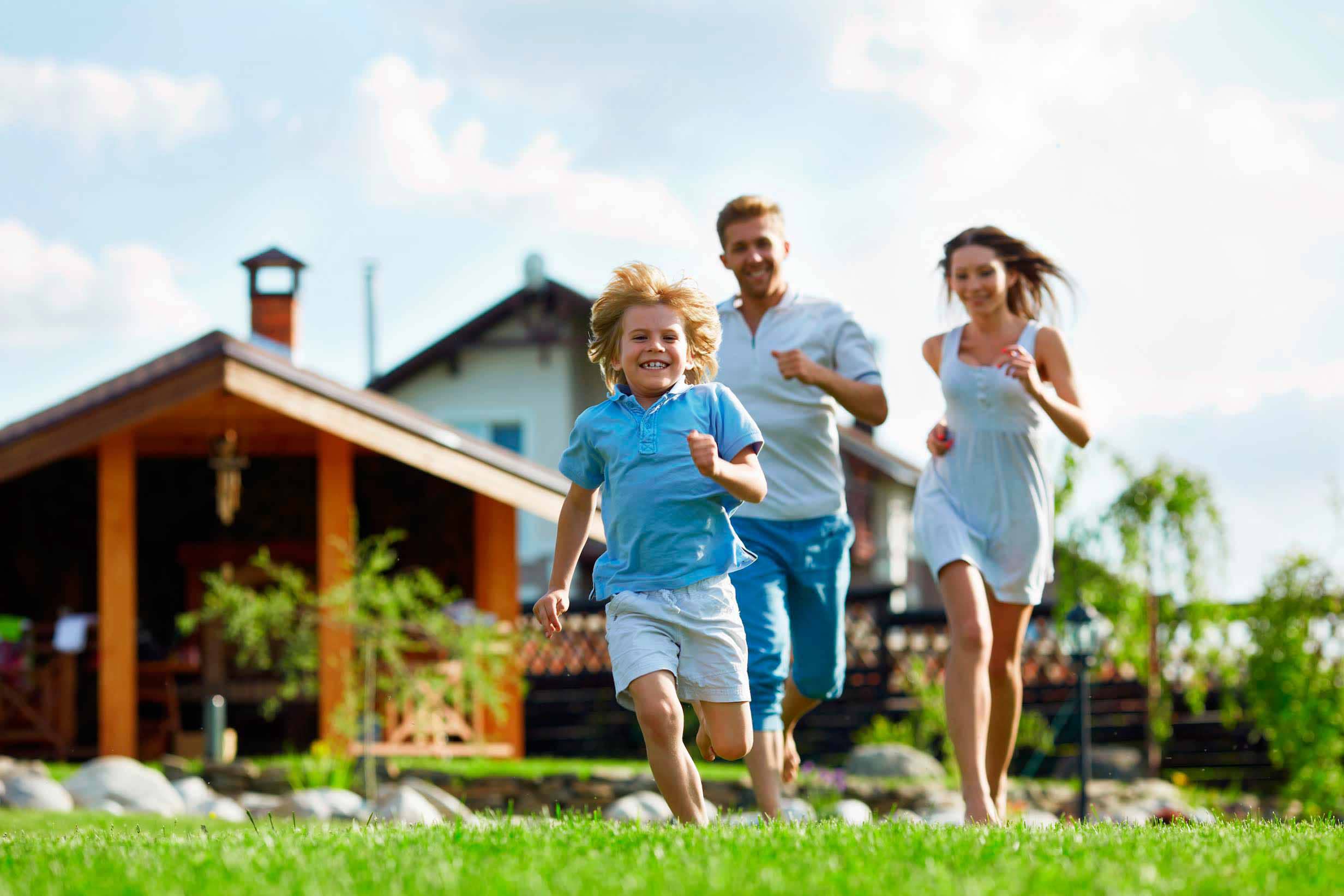 Happy family enjoying new house